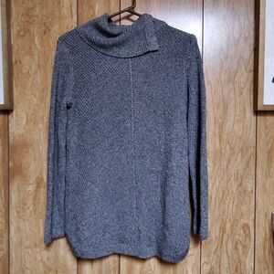 Talbots Gray Split Cowlneck Sweater Size XS